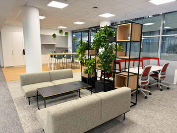 The redesigned space in FLEKSI Beta offers a flexible work environment