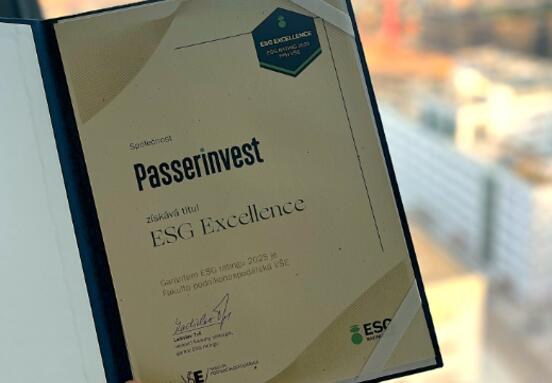 Rent Sustainable Office Space: Passerinvest Group Achieves Top ESG Ranking in Czech Republic